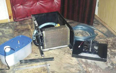 Внутри блока водяного охлаждения